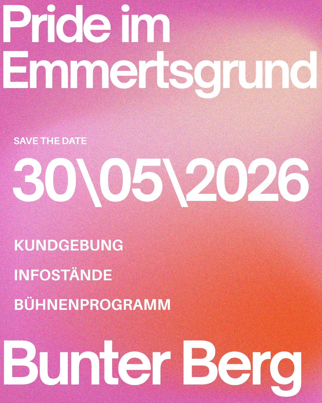 Save the Date! Pride im Emmertsgrund – Bunter Berg / 30.05.2026