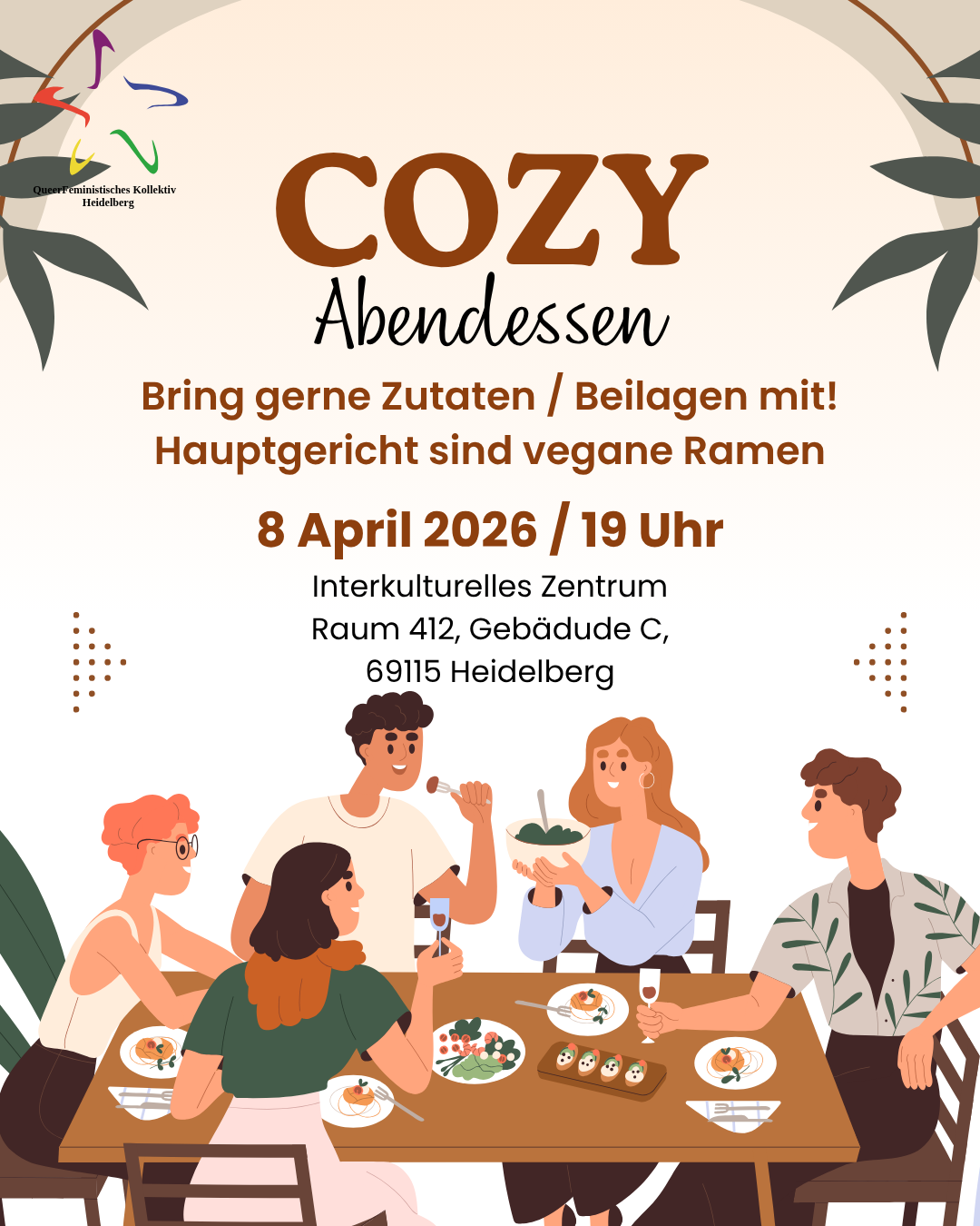 Cozy Abendessen – Wir essen gemeinsam! 8. April 2026 / 19 Uhr