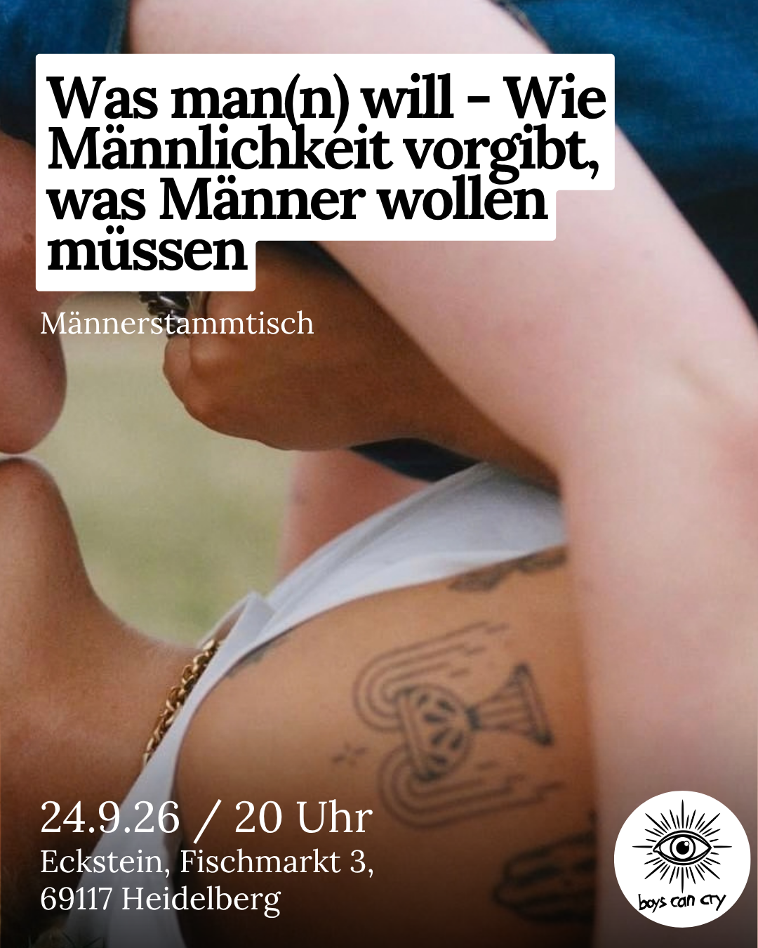 Was man(n) will – Wie Männlichkeit vorgibt, was Männer wollen müssen / Männerstammtisch am 24.9.26 / 20 Uhr